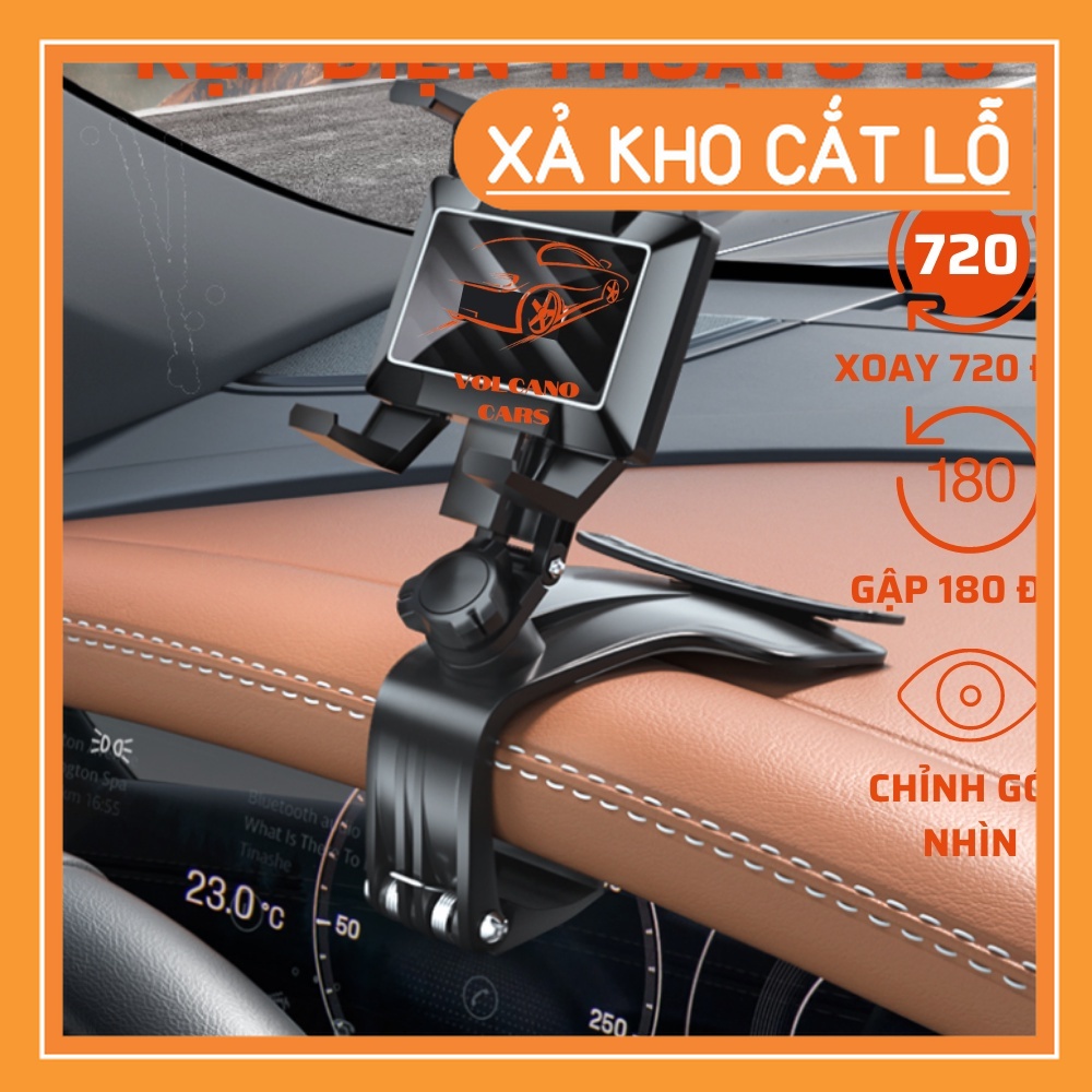 Giá đỡ điện thoại ô tô Vô Lăng kẹp trên xe hơi xoay 360 độ chống rung treo đa điểm trên gương chiếu hậu - shopthanhliemr