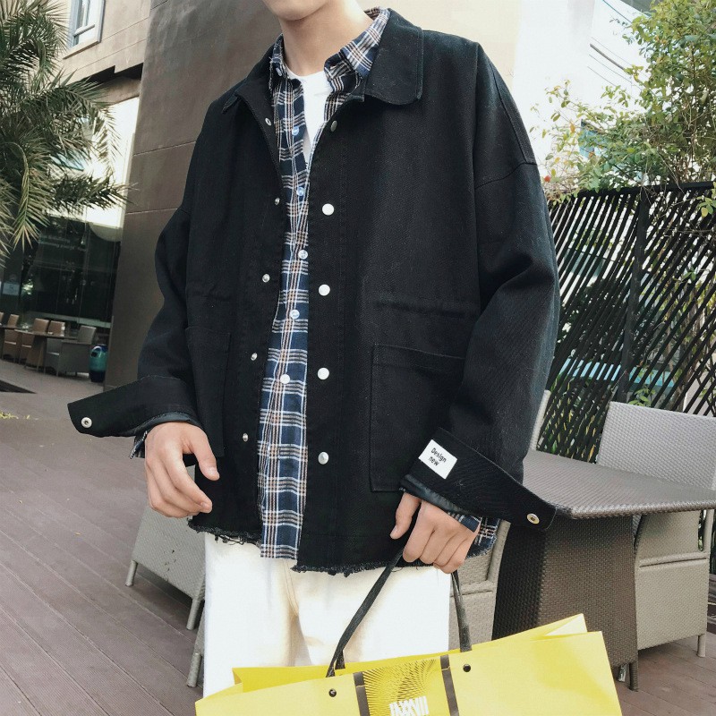 Áo khoác/Áo jacket nam, chất liệu bò, phong cách Hàn Quốc, kiểu dáng rộng rãi, cập nhật xu hướng thời trang