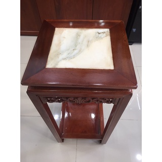 [HCM]Ghế đôn vuông mặt ghế 35 x35 cm, kết hợp giữa gỗ và đá chân có đế, phun bóng, thích hợp kê tượng phật, chậu hoa