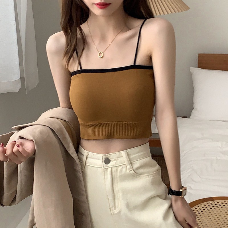 [Mã FAMARAL1 giảm 10K đơn 50K] Áo Bra Cotton Nhiều Màu Phối Viền Đen Cá Tính 7580 | BigBuy360 - bigbuy360.vn