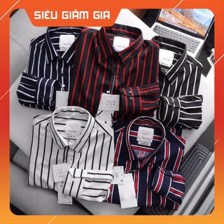 [ HÀNG MỚI XỊN ] Áo sơ mi nam kẻ sọc body trơn chất vải cotton lụa xịn mát chống nhăn hot năm nay - W REAL M