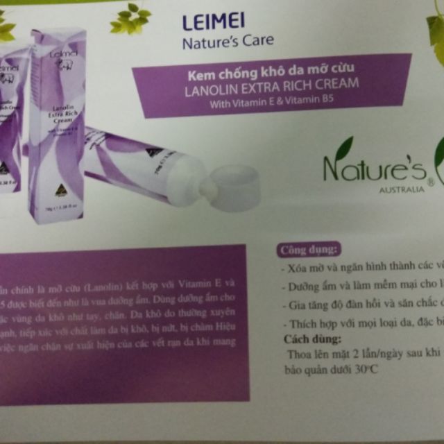 LEMEI - Kem chống khô da mỡ cừu
