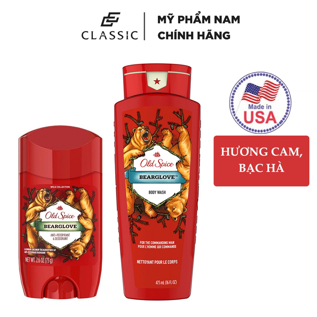 Combo Sữa Tắm và Lăn Khử Mùi Old Spice Bearglove