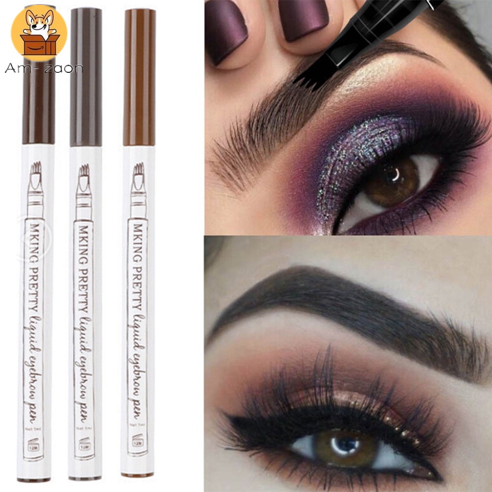 Bút Kẻ Lông Mày 4 Màu Tùy Chọn Nhanh Khô Lâu Trôi Tiện Dụng