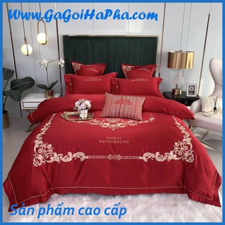 Bộ chăn ga gối lụa hoàng gia Background cao cấp, bộ ga giường lụa cao cấp đẹp