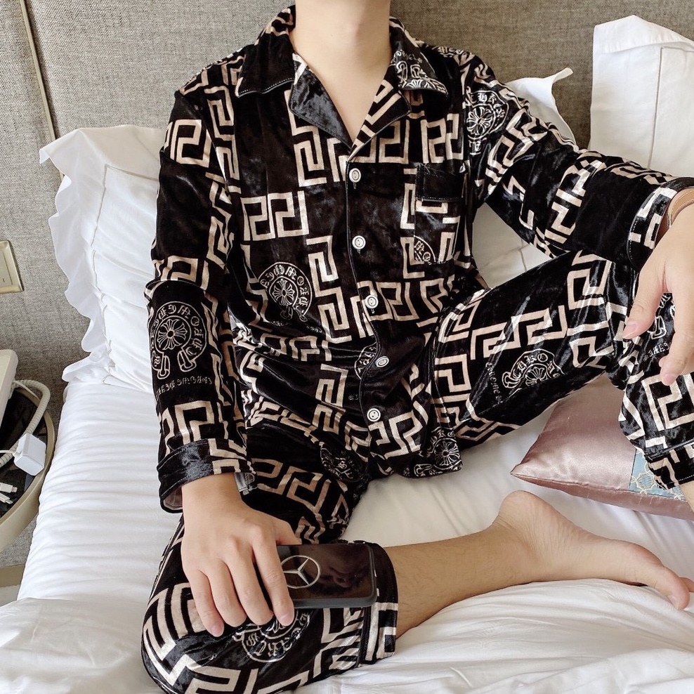 Bộ Đồ Ngủ Dài Tay Chất Kate Bộ Pijama Phù Hợp Cả Nam Và Nữ Siêu Hot .