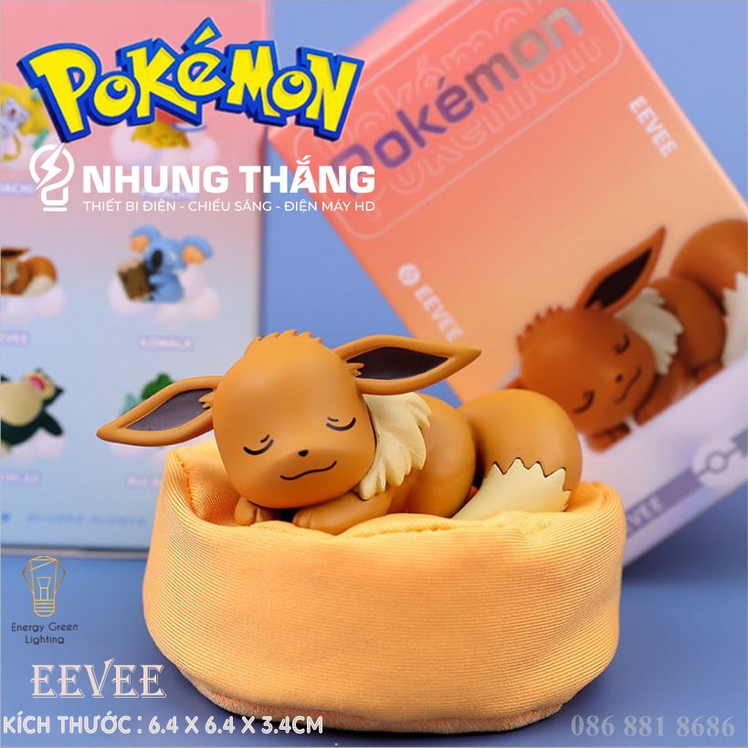 Mô Hình Nhân Vật Pokemon Siêu Dễ Thương Nằm Ngủ - Họa Tiết Tinh Xảo - Tặng Kèm Gối Nằm - Bảo Hành 12 Tháng