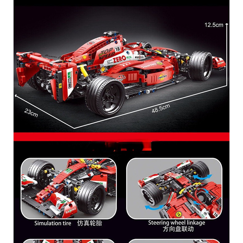 Đồ chơi Lắp ráp Mô hình siêu  Xe công thức T2018 Formula Car 1:10
