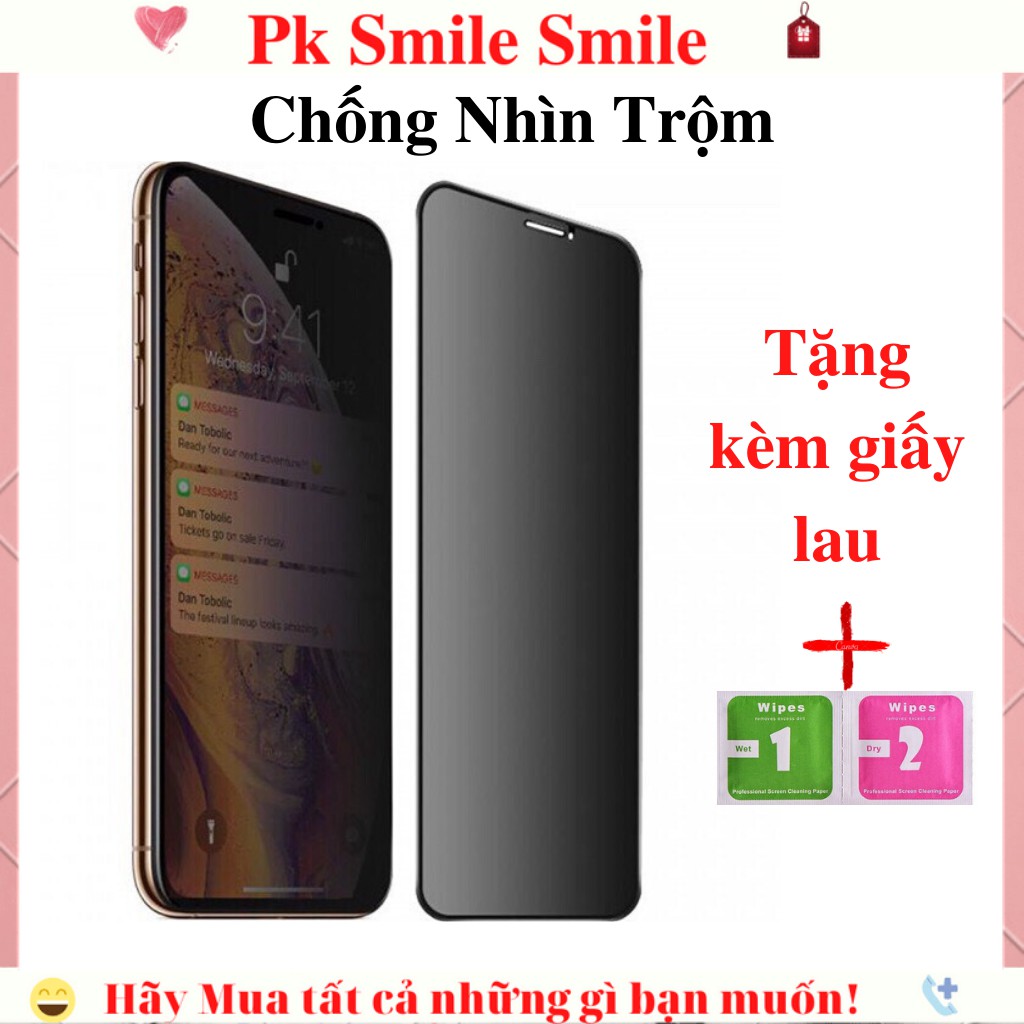 Kính Cường Lực Chống Nhìn Trộm Full Màn Dành Cho IPHONE - Chống Vây Tay -Cường Lực Chống Nhìn Trộm IPHONE Hàng Không Hộp