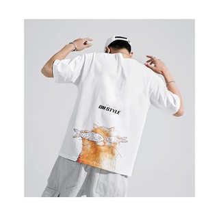 Áo thun nam mèo siêu bựa form rộng tay lỡ Cat And Fish hot trend 2020