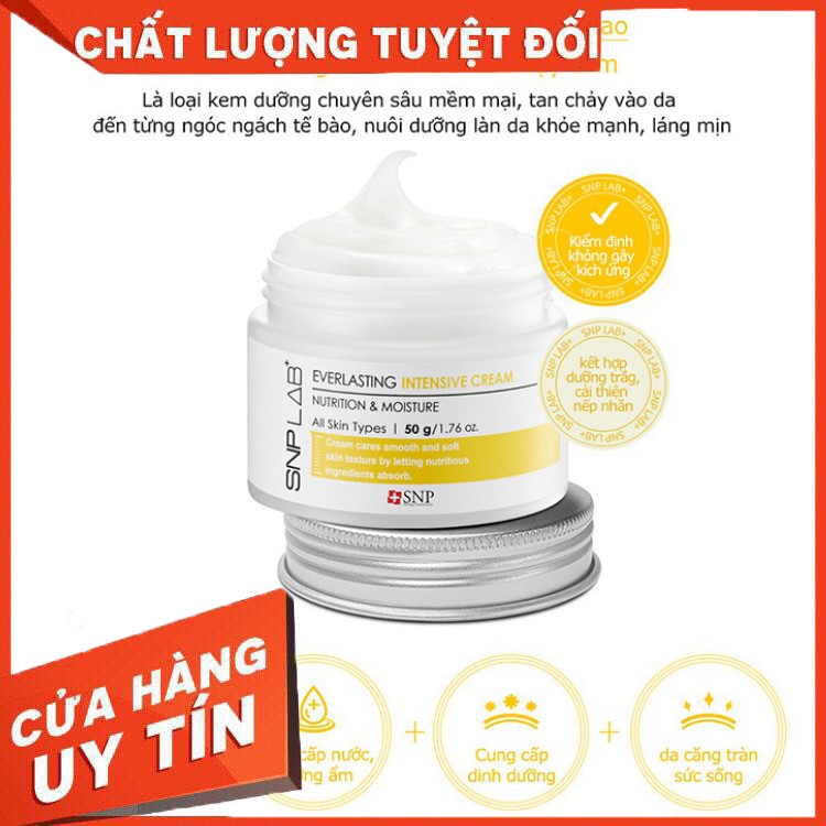 Kem Dưỡng Trắng Chống Lão Hóa Chuyên Sâu Dành Cho Da Nhạy Cảm Da Khô SNP LAB+ Everlasting Intensive Cream
