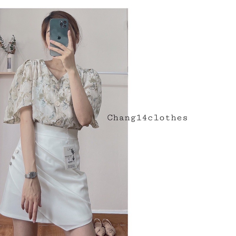 Chân váy nhún vạt chéo dáng chữ A công sở | BigBuy360 - bigbuy360.vn