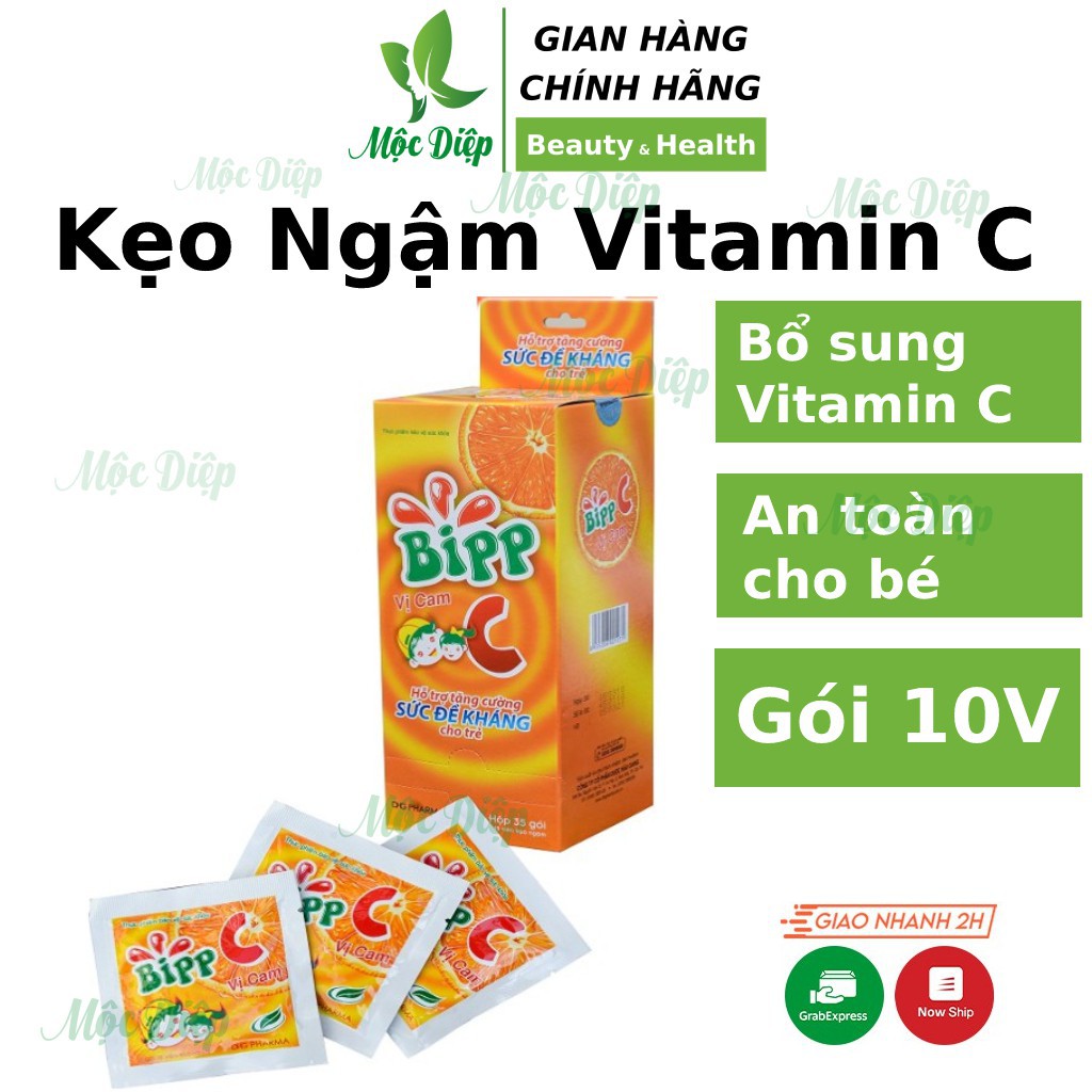 Kẹo ngậm vitamin C, Bipp C cung cấp vitamin C cho bé, vị cam dễ ăn