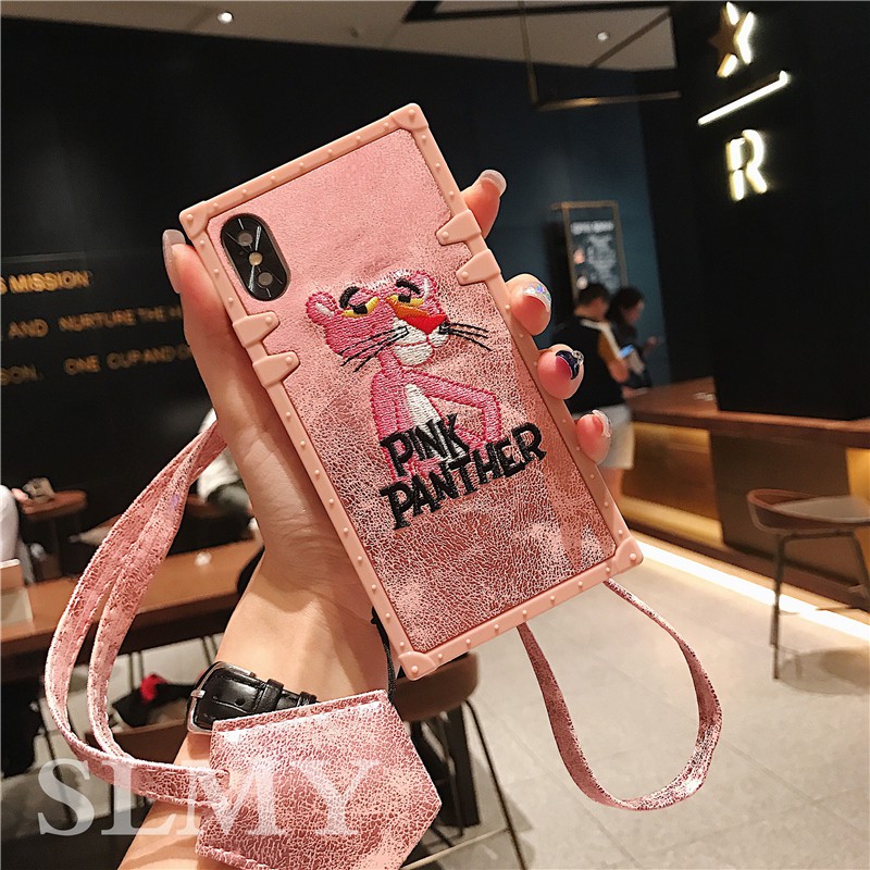 Dễ Thương Ốp Điện Thoại Mềm Hình Báo Hồng Cho iphone 15 14 13 12 pro max 11pro max x xs max xr 7 8 plus 6s 6plus