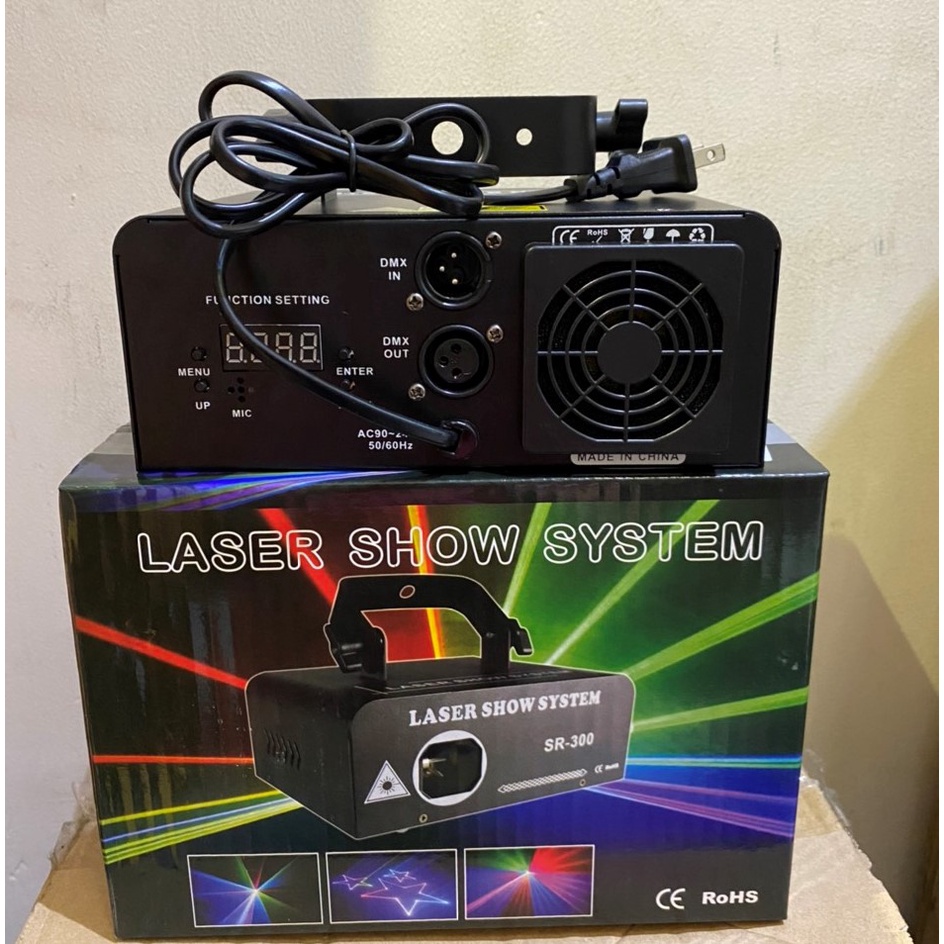 ĐÈN LASER SR-300 HIỆU ỨNG  CHIẾU HÌNH VÀ TIA 7 MÀU RGB , CHUYÊN ĐÈN BAY PHÒNG