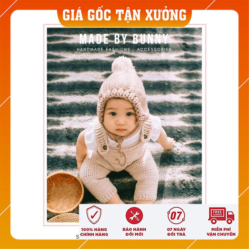 [Chinh Hang] [Xả Hàng] Mũ móc thủ công - Quà Tặng Cho Bé - Winter hat - Made By Bunny - Giầy Trẻ em sơ sinh