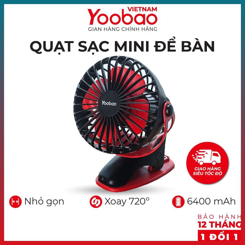Quạt Mini, Quạt YooBao Tích Điện 6400mAh Động Cơ Bền Và Chạy Cực Êm. Dùng 32 Tiếng- Bảo Hành 12 Tháng | BigBuy360 - bigbuy360.vn