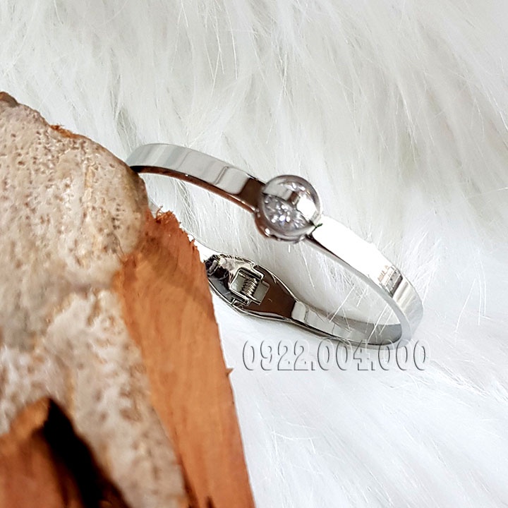 Vòng tay trơn cẩn 1 viên đá, vòng tay nữ VZ1754