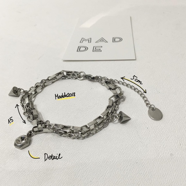 vòng tay xích vuông đính thánh giá ( chain big squar x CH1 x charm)