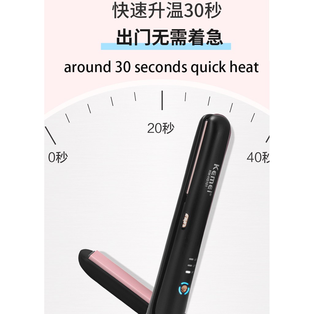 Máy tạo kiểu tóc Kemei không dây cổng sạc USB sử dụng Pin Li-on 5600 mAh làm nóng nhanh chóng dễ mang theo khi du lịch