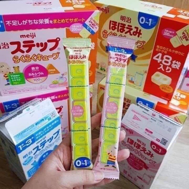 Thanh sữa Meiji nội địa Nhật số 0-1 và số 1-3 thanh 28gr - hàng tách từ hộp nguyên seal