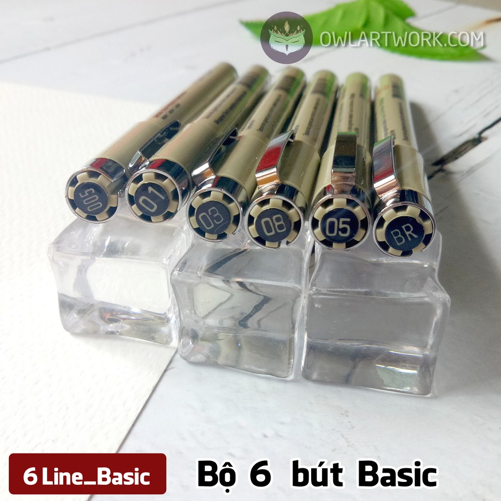 [CHÍNH HÃNG] Bộ 6 Bút Vẽ Đi Nét Cơ Bản (Basic) Sakura Micron