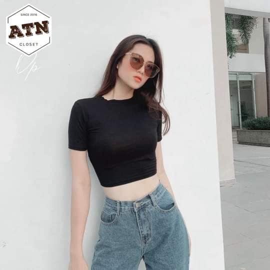 Áo croptop nữ kiểu ôm bigsize cổ tròn thun body tập gym thể thao NAVISA M07