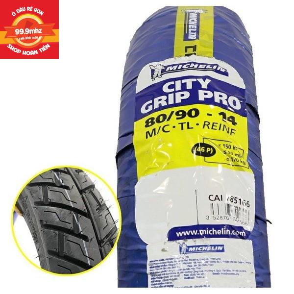 Cặp Vỏ Xe, Lốp Xe Máy Honda Airblade, Vision... hãng Michelin City Grip Pro size 80/90-14 và 90/90-14 Chống Đinh