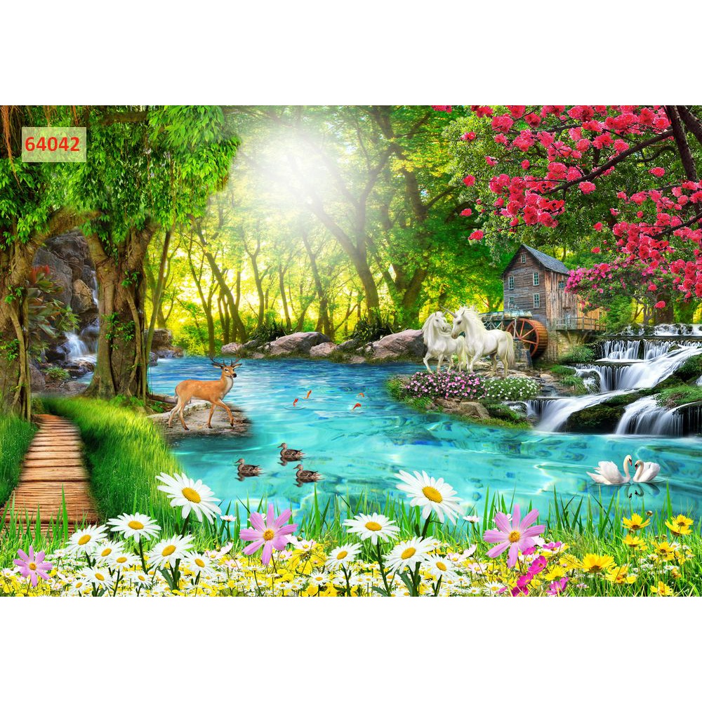 Tranh dán tường phòng khách thiên nhiên đẹp nhất, bán chạy nhất hiện nay