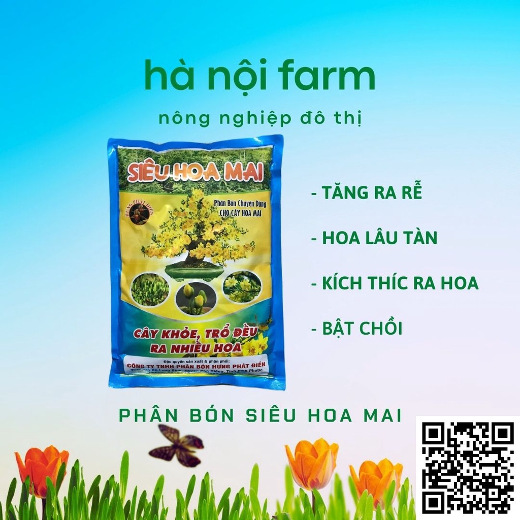 Phân bón hữu cơ siêu hoa mai & hoa kiểng - gói 700g