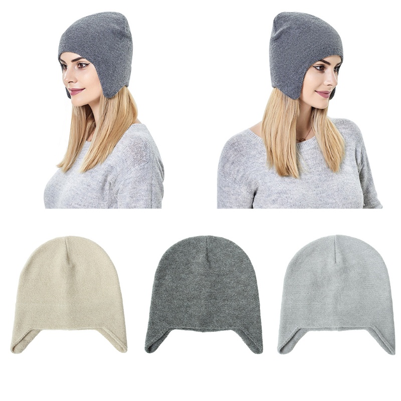 Mũ Trùm Tai Giữ Ấm Màu Trơn Thời Trang Thu Đông