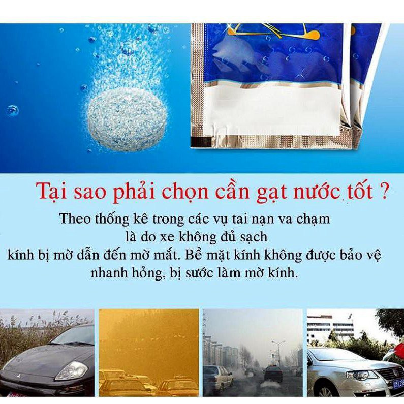 Viên sủi rửa kính ô tô . Giúp kính xe không bị khoáng ,tầm nhìn người lái tốt hơn