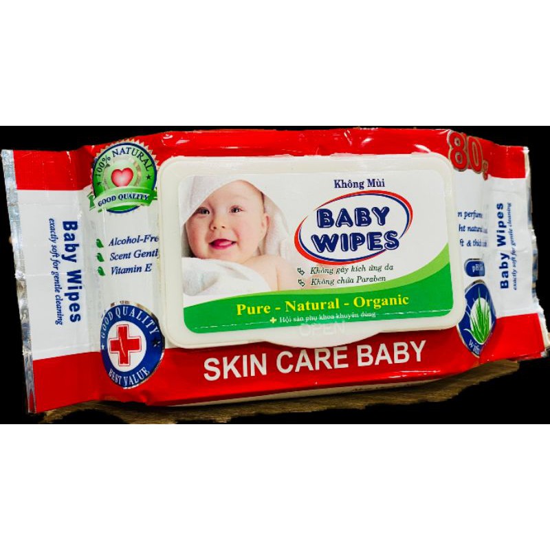 Giấy Ướt Baby 80 gr Wipes Không Mùi