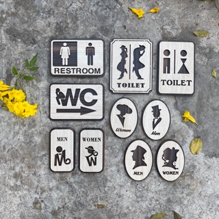 [Mẫu Hot Giá Gốc] Bảng toilet chỉ dẫn nhà vệ sinh WC nam nữ bằng Gỗ