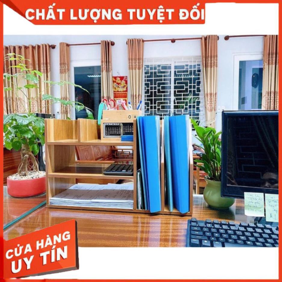 Kệ để hồ sơ văn phòng tiện lợi, kệ sách để bàn nhỏ gọn gỗ MDF chống ẩm cao cấp