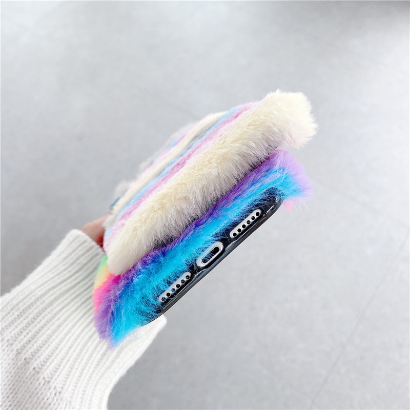 Ốp điện thoại mềm phối lông nhiều màu dễ thương cho Samsung A10 A30 A40 A20 A50 A60 M40 A70 A80 A90 A20E A9S A8 A9 stra A30S A70S