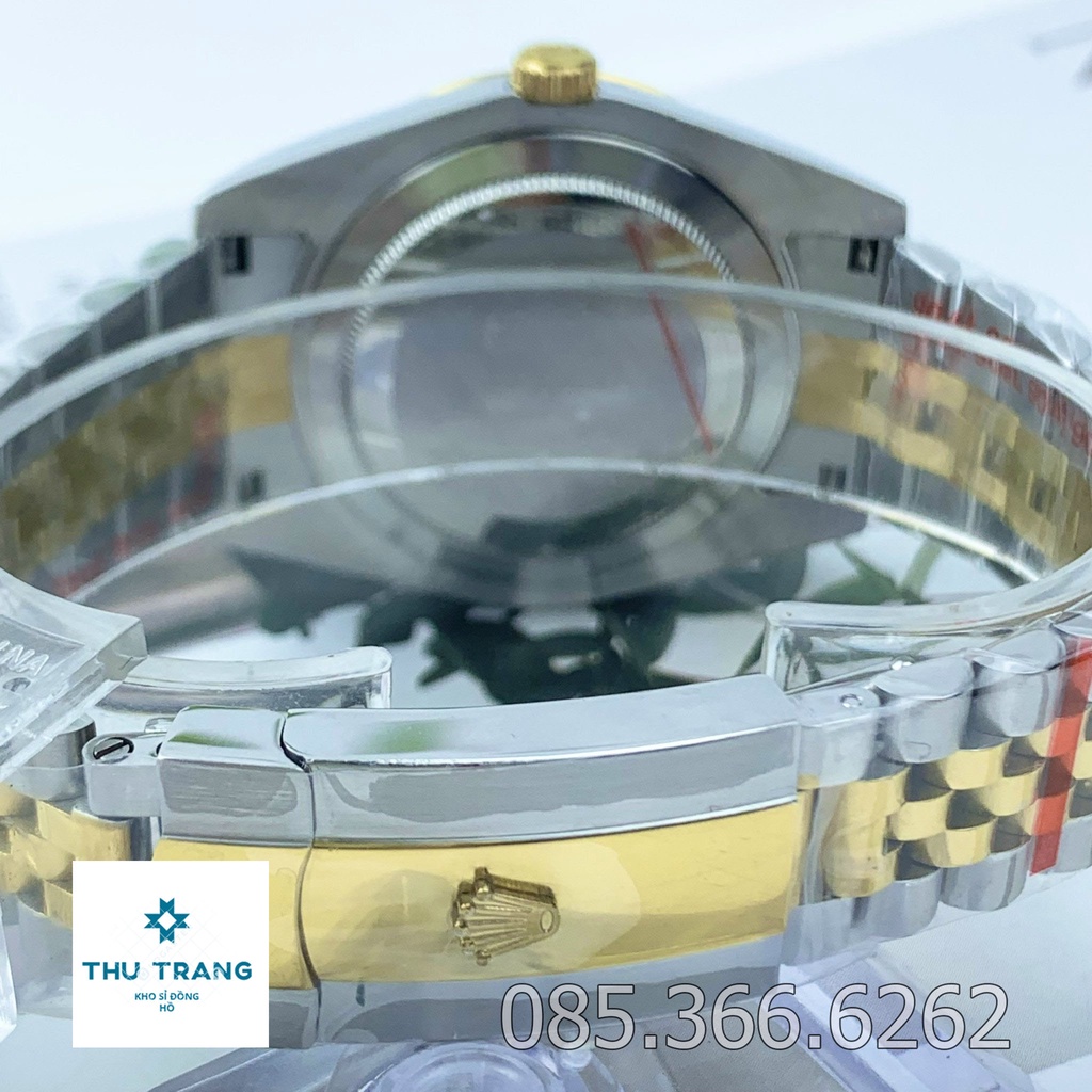 Đồng hồ Nam Rolex máy nhật, mẫu classic, mặt vàng viền vàng, dây kim loại, dòng cơ Automatic size 39mm-40mm
