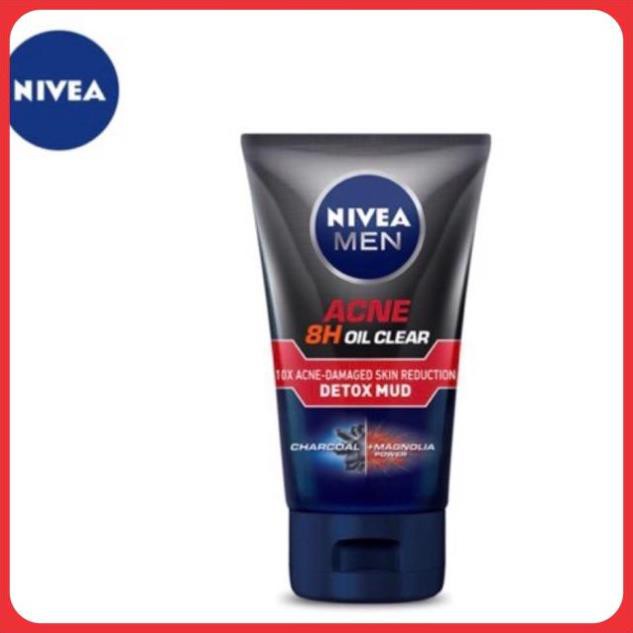 Sữa rửa mặt Nivea Men giúp giảm mụn & hư tổn da Detox Mud 100g