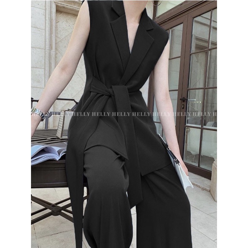 SET BLAZER NỮ TAY HẾN - QUẦN SUÔNG | HELLY SHOP