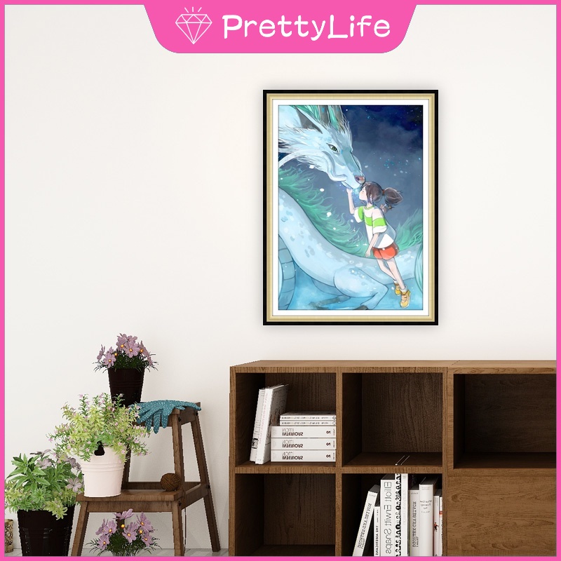 Bộ Tranh Đính Đá 5D Tự Làm 30x40cm / 40x50cm Hình Phim Spirited Away