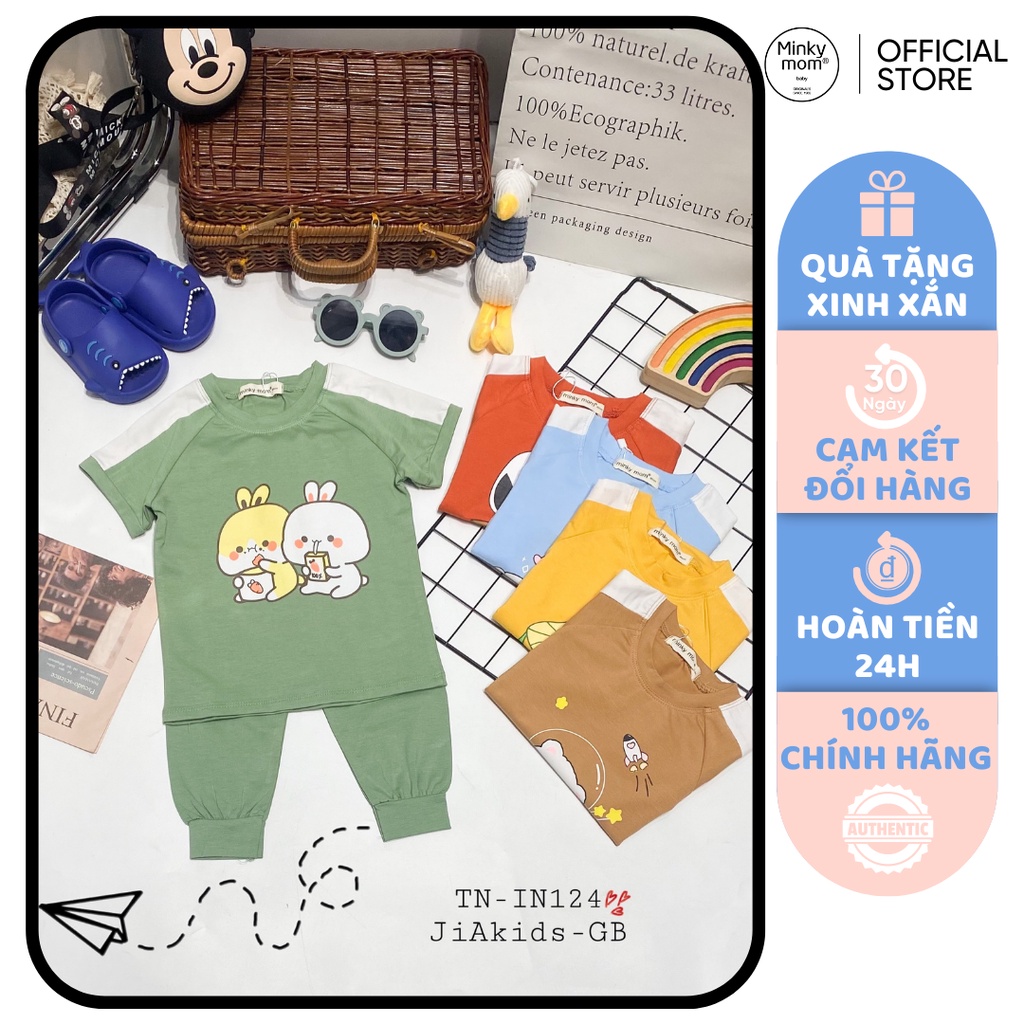 [SALE] Bộ Quần Áo Bé Gái, Bé Trai Minky Mom Tay Ngắn Ếch Cốm, Bộ Dài Tay Vải Cotton Cho Bé Mặc Nhà MKMTD2228