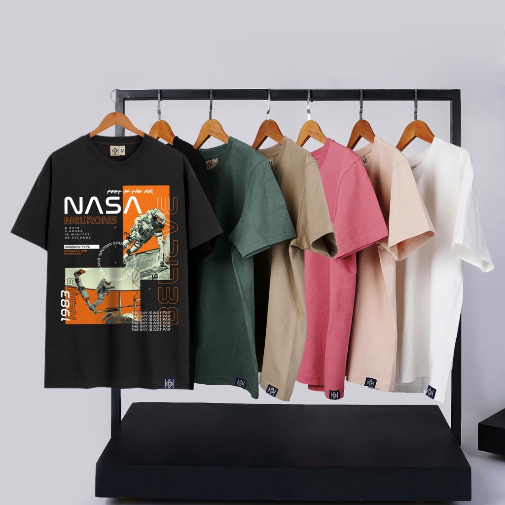Áo thun unisex phi hàng gia nasa áo phông Mỹ form rộng nam nữ local brand MVR KK40152
