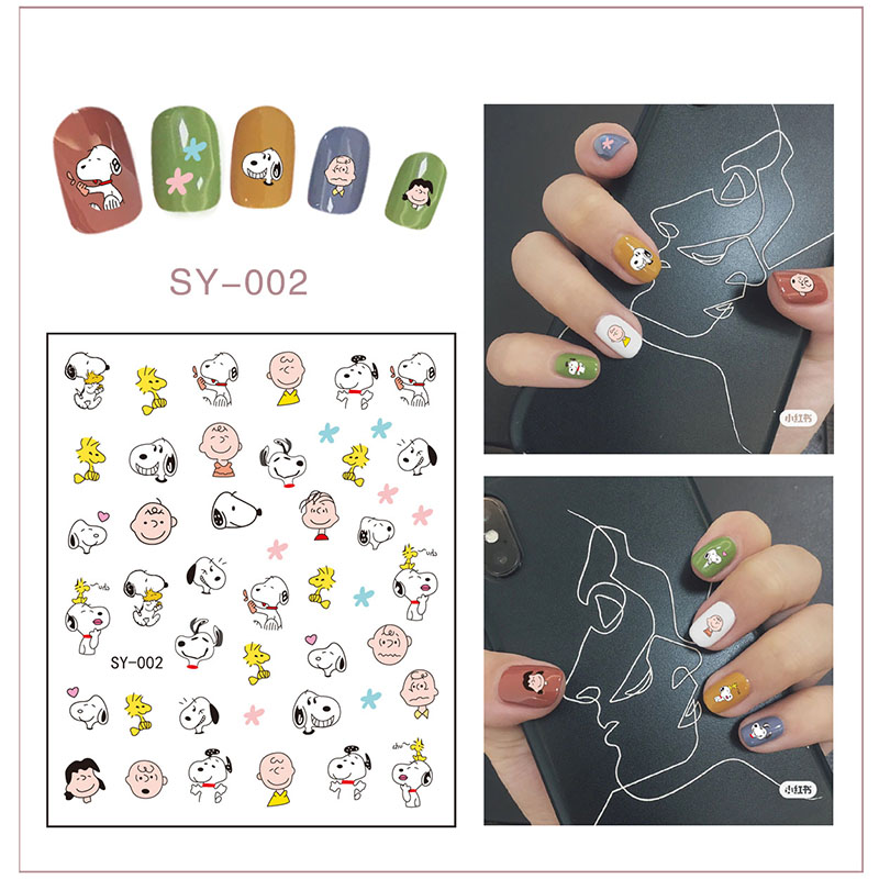 Miếng dán trang trí móng tay họa tiết hoạt hình Snoopy dễ thương