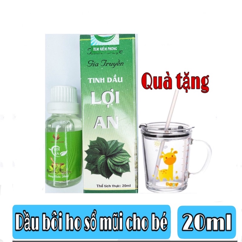 [ Hết ho sổ mũi ] Tinh dầu bôi Lợi An + tặng ly