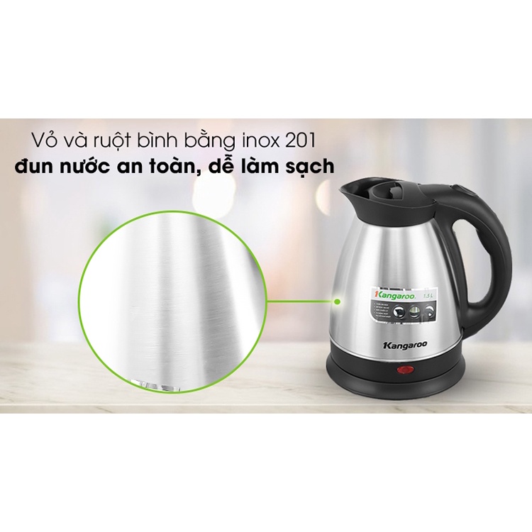 Bình Đun Siêu Tốc Kangaroo 1.5L KG15SK3