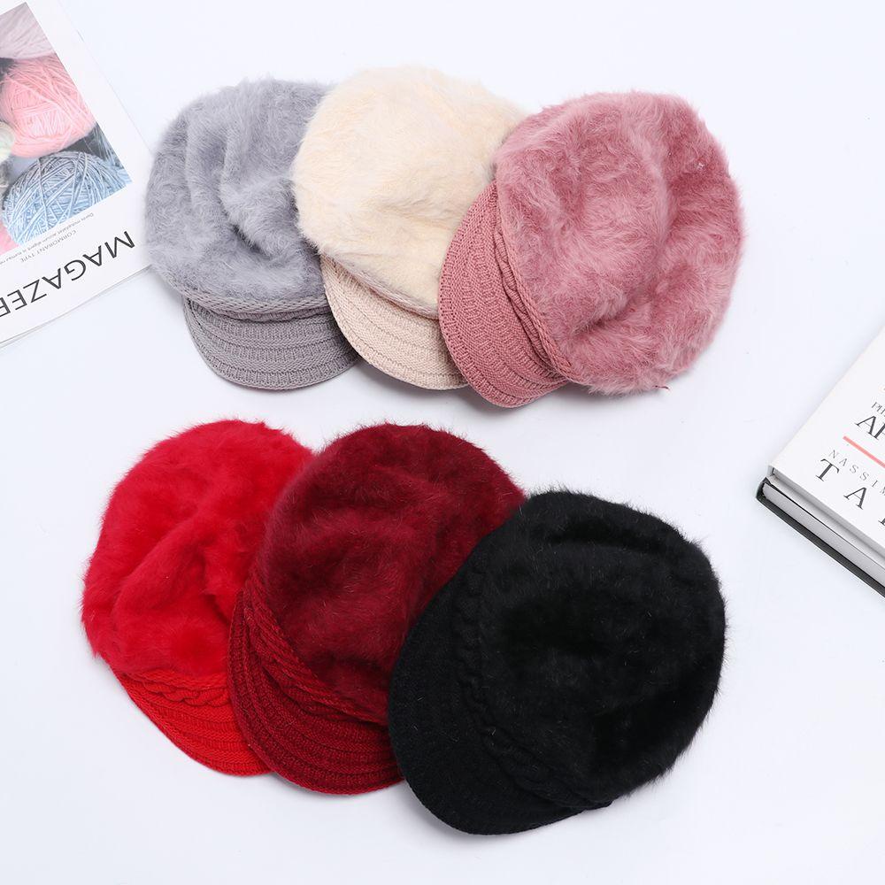 Mũ Len Đính Quả Bông Thời Trang Cho Nữ