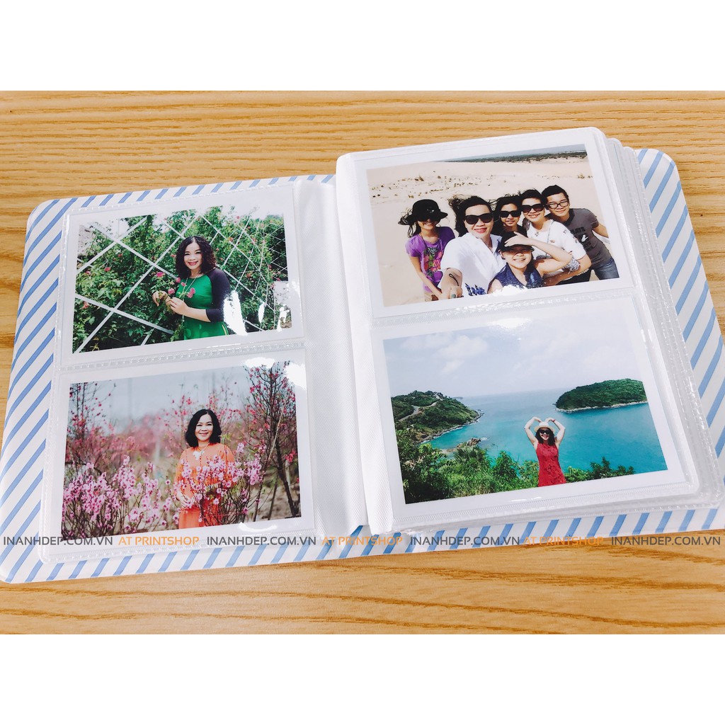 Album ảnh 6x9 - 65 ảnh, Album ảnh Polaroid bìa da trơn nhiều màu