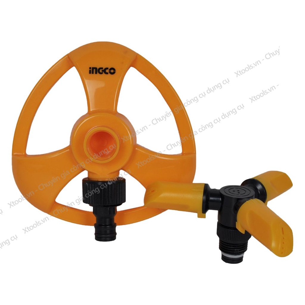 Bộ đầu phun nước tưới cây 360 độ INGCO HPS23602 chất liệu ABS và PP siêu cứng khớp nối 3/4&quot; kích thước 16,5 * 14 * 8cm