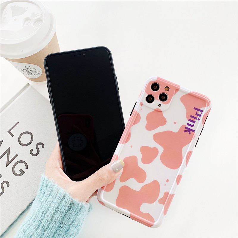 Ốp lưng iphone Bò sữa bóng cạnh vuông 6/6plus/6s/6splus/7/7plus/8/8plus/x/xr/xs/11/12/13/pro/max/plus/promax | BigBuy360 - bigbuy360.vn