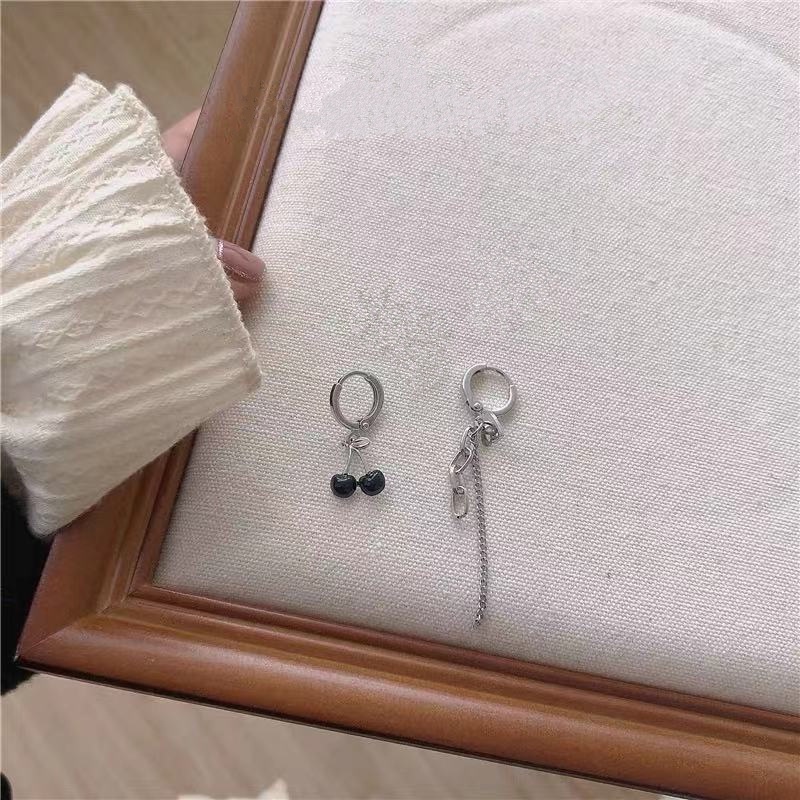 Khuyên tai dáng dài hình trái cherry thời trang cho nữ